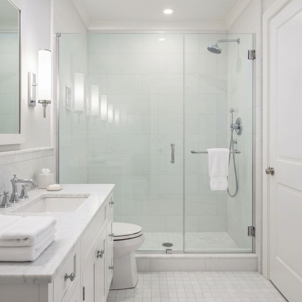 Immaculate luxury bathroom after cleaning