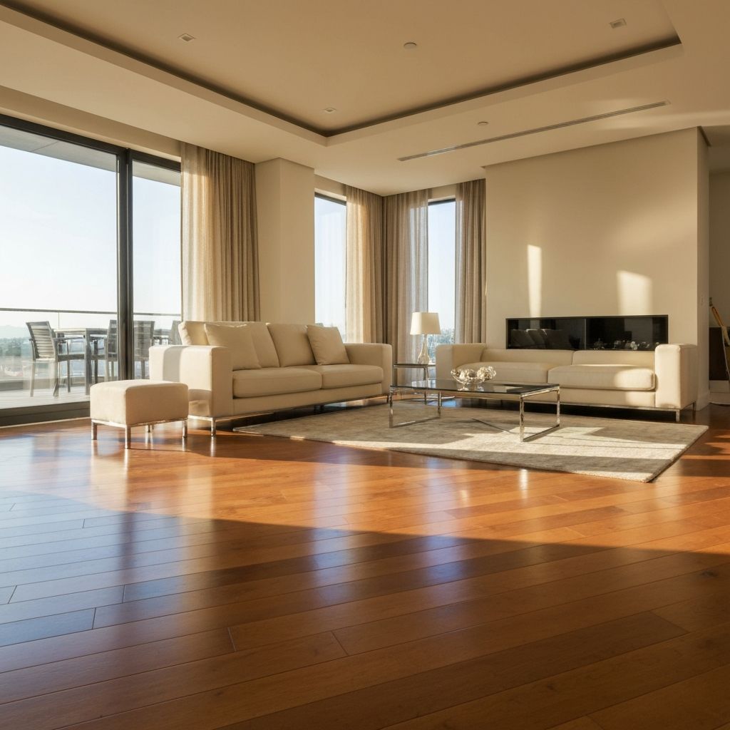 Pristine living room after professional cleaning