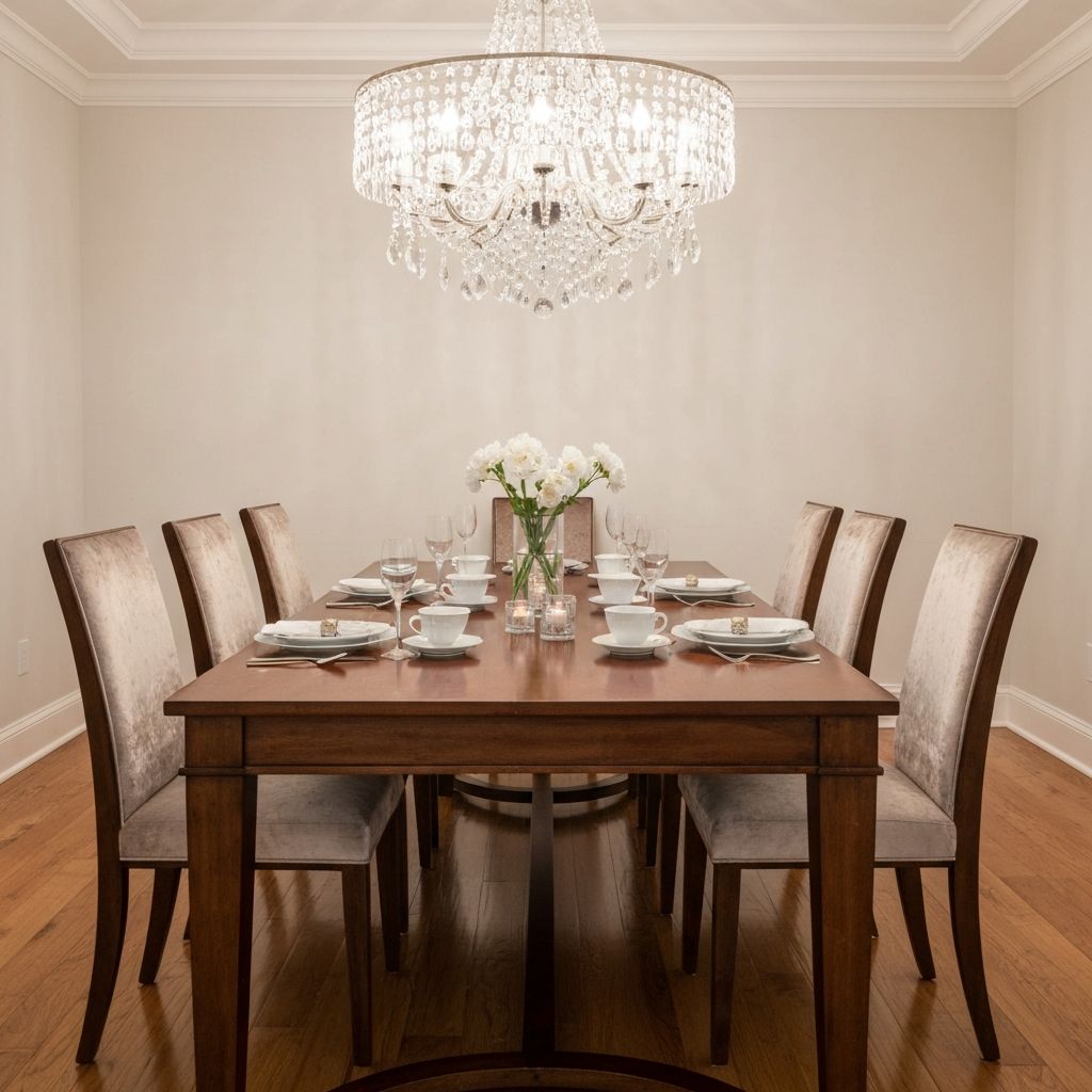 Elegant dining room with polished table